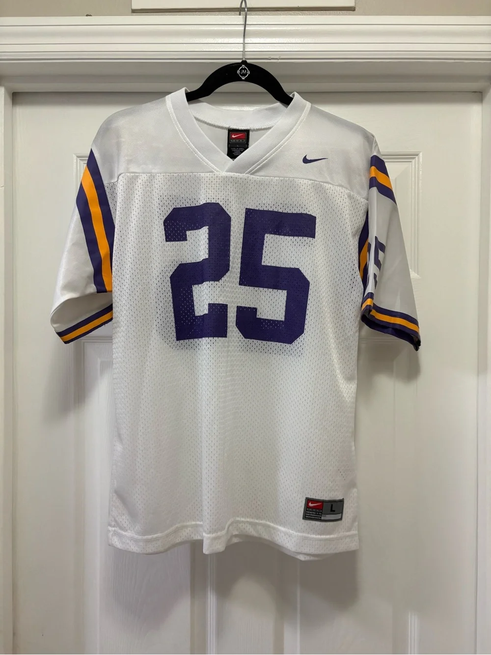 Nike LSU Tigers football jersey Purple 25 and Yellow Stripe Accents